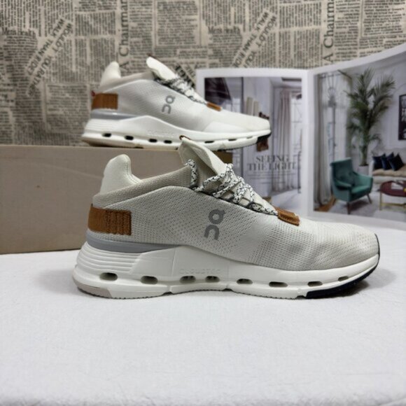 On Cloudnova White Pearl Running Shoes Womens Sneaker - Picture 4 of 7